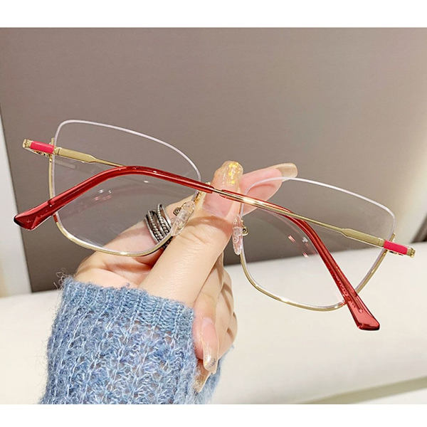 Anti-Blue Light Glasses Neliömäiset silmälasit PUNAINEN Red