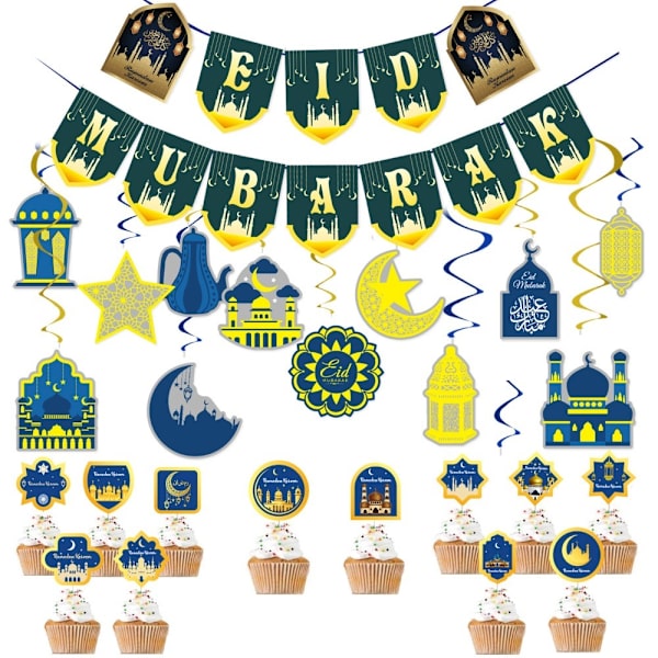 Eid Mubarak Banner Eid Hængende Pynt D D