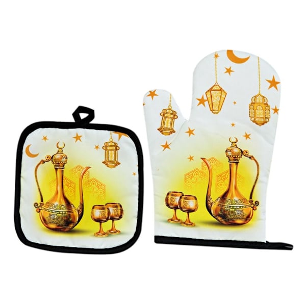 Bagning af anti-varmhandsker Eid Mubarak Ovnhandsker STYLE B STYLE B