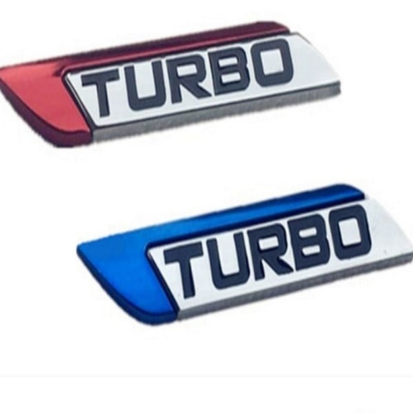 2 stk 3D Turbo Metal Decal 3D Bil Metal Decal Sticker Side