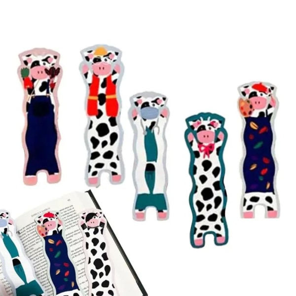 7 stk Wavy Cow Bookmarks Morsomme bokmerker B B B