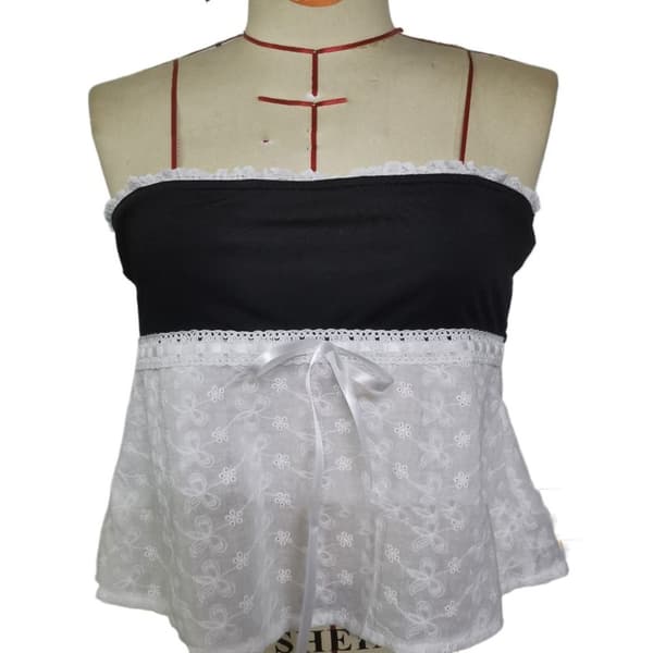 Off Shoulder Top Strapless T-shirt SORT M Black M