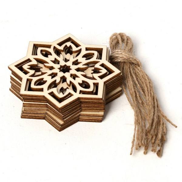 20 st Ramadan Eid Mubarak Dekorationer i Trä E-20PCS E-20PCS