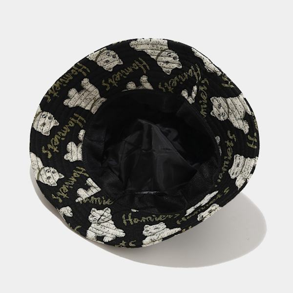 Söt liten björn Print Hat Flat Top Fisherman Hat Summer