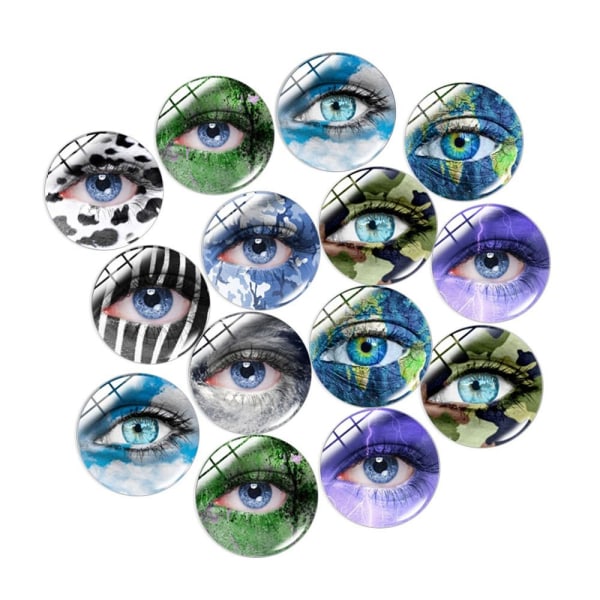 20 stk trykt glass cabochons virvelglass cabochons 18MMCOLOR 18mmColor random