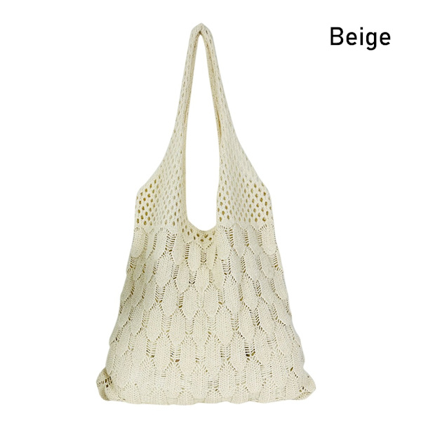 Neulotut käsilaukut Virkattu laukku BEIGE Beige