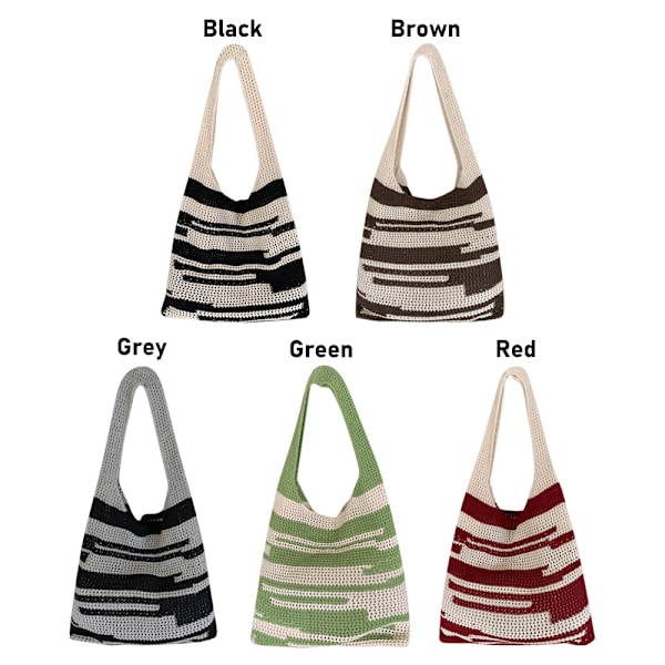 Hæklet Tote Bag Skuldertaske GRØN Green