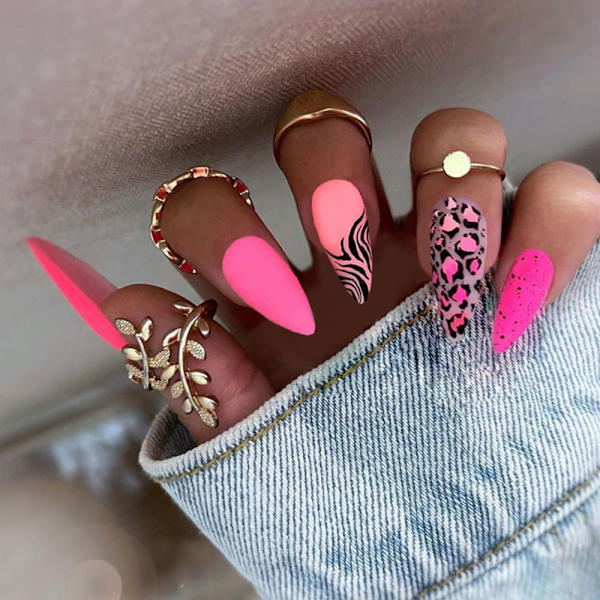 24 stk Fake Nails Long Mandel