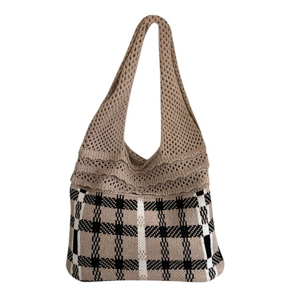 Strikkede håndvesker Heklet Tote Bag APRIKOS Apricot