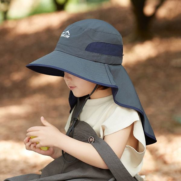 Solskyddad sommarhatt för barn Tunn fiskarhatt för barn dark grey
