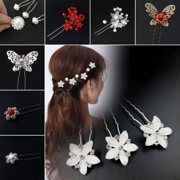 5 kpl Pearl Flower -hiusneula, morsiamen hiusneula 22 22 22