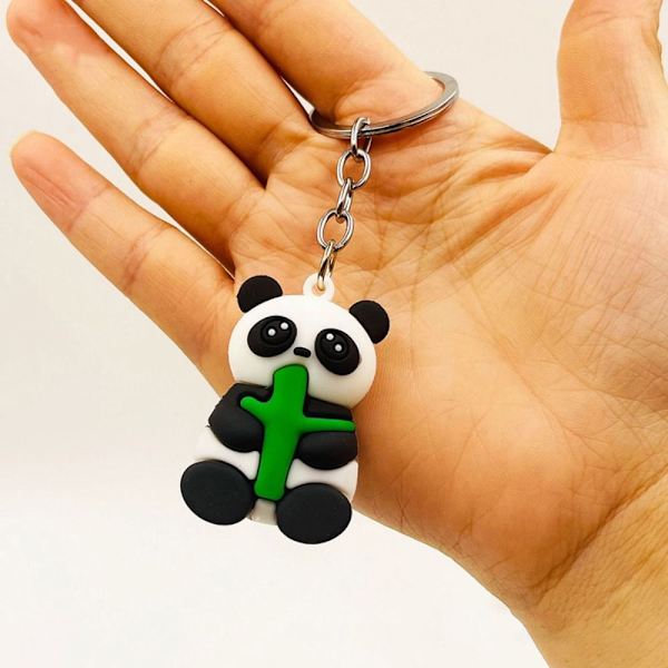 Panda nøkkelring bag nøkkelanheng 4 4 4