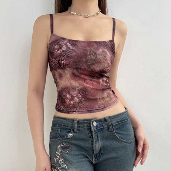 Retro trykt mesh-vest M M