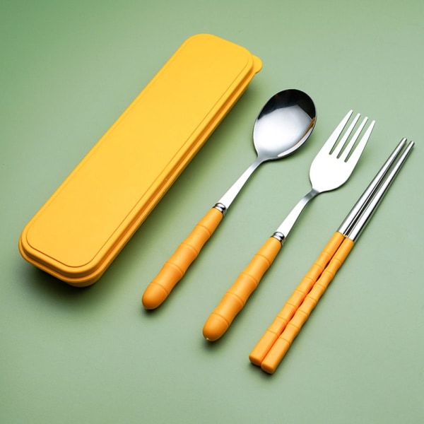 3st/ set Skedgaffel Chopstick Kits Bestickset SET yellow