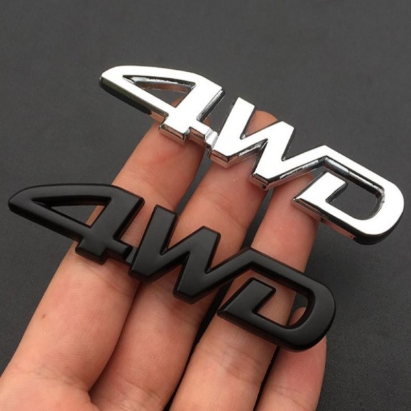 2 stk Metal 4WD-emblem 4WD Bagside Chrome-emblem Logo Badge Sticker