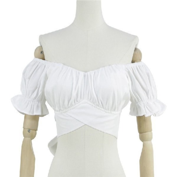 Kortærmede Crop Tops HVID L White L