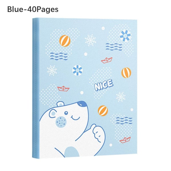 Arkiv Taske Fil Mappe BLÅ 40 SIDER 40 SIDER Blue 40 Pages-40 Pages