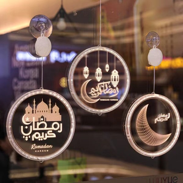 Eid Mubarak Moon Star Light Decor LED-imukuppivalo A