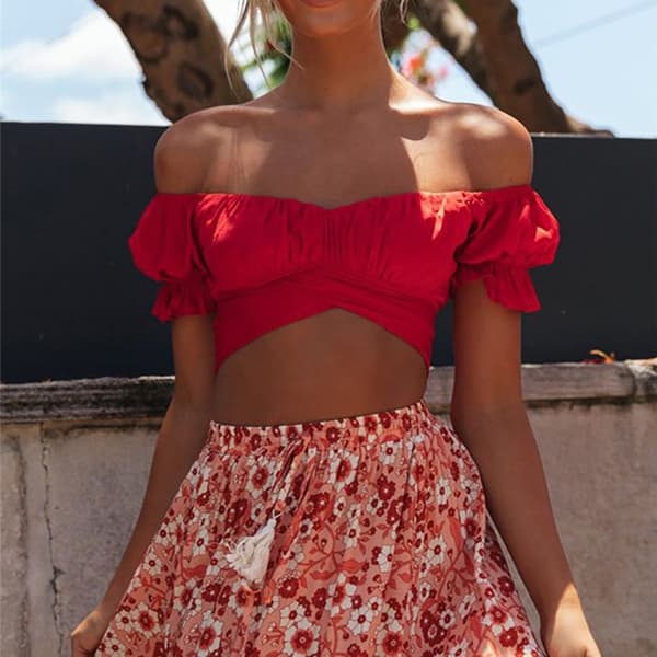 Lyhythihaiset Croptopit VALKOINEN M White M