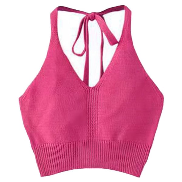 Strikkede Crop Tops Sexy Tank Top FARGE 5 FARGE 5 Color 5