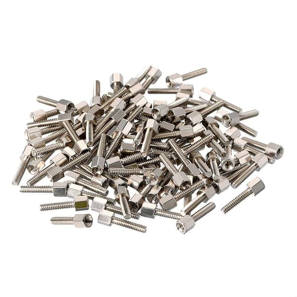 100 kpl kuusiokoloruuvit PCB-pylväsvälike ruuvimutterit 100pcs