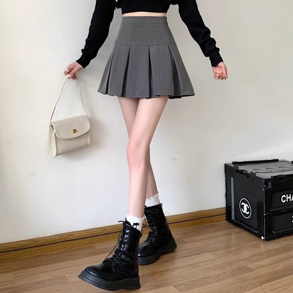 Æske plisseringer Nederdel Tiered nederdel SORT XS Black XS