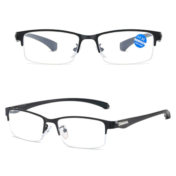 Affärsläsningsglasögon Ultralätta Glasögon SVARTA STYRKAN 400 Black Strength 400