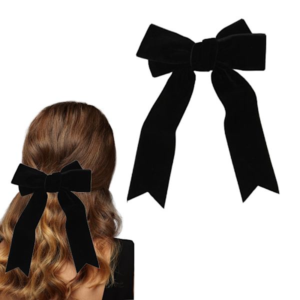 2 st Sammets Hårklämma Slips Hårklämma SVART 2 st 2 st Black 2 Pcs-2 Pcs