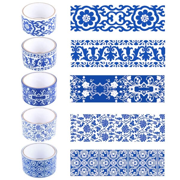 Dekorationstape Blå&Hvid Porcelæn E E E