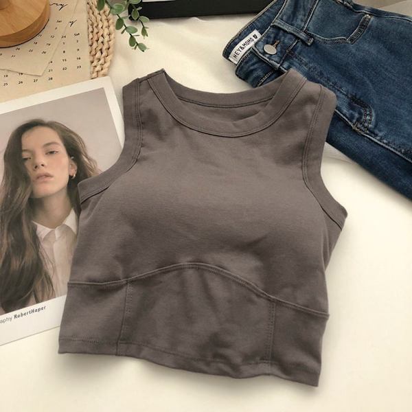 Sexy Sweet Vest Fashion Summer Camisole TUMMANHARMAA Dark Grey