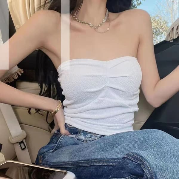 Crop Top Vest Top SORT black