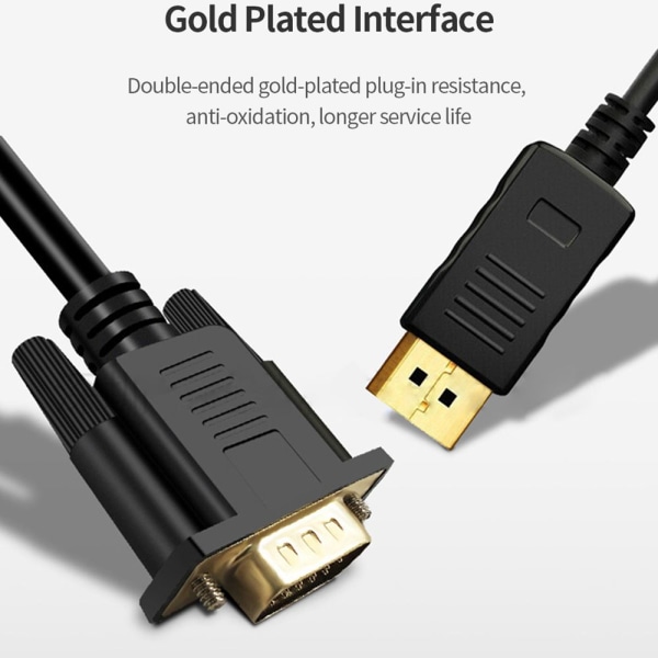 DP till DVI 24+1-kabel DisplayPort-adapter 1.8m