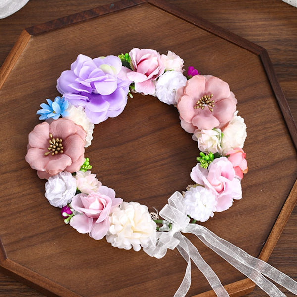Kunstig blomsterkrans Håndlaget brudehodeplagg 3 3 3