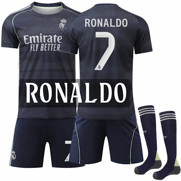 25-26 Real Madrid Udebane Børne Voksen Fodboldtrøje Nr. 7 Ronaldo 24