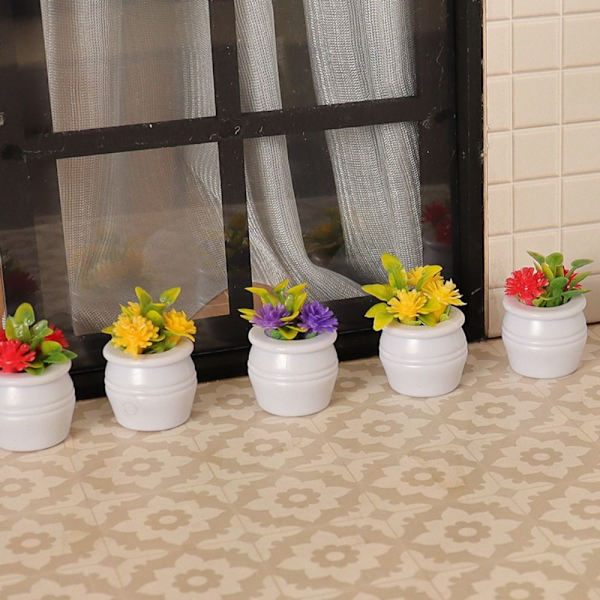 Dukkehus Miniature Plastic Simulation Vase GUL Yellow