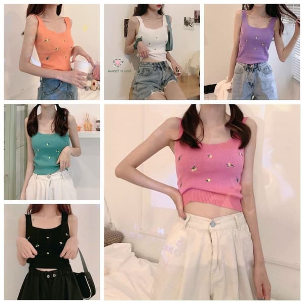 Tanktop Crop Top SORT Black