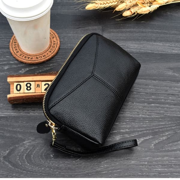 Clutch Taske Lang Læderpung SORT black