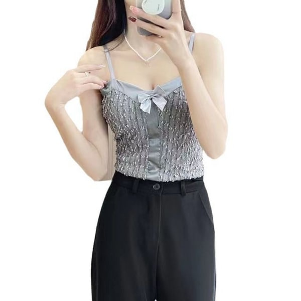 Bowknot Camisole ermeløse tanktops FARGE 3 FARGE 3 Color 3