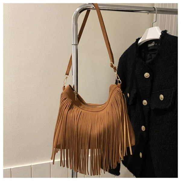 Tassel Crossbody Bag Fringe Skulderveske GRØNN Green