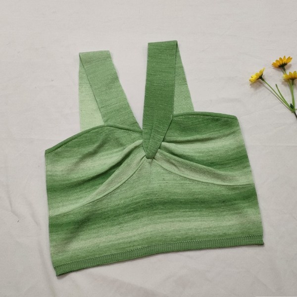 Gradient Twisted Sling Crop Top GRØN Green