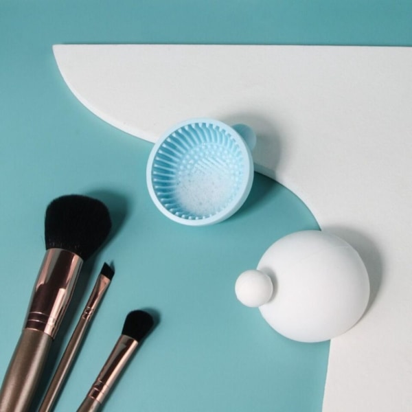 Makeup Brush Cleaning Plate Skiver BLÅ Blue