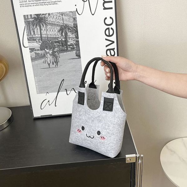 Tegnefilm Filt Taske Børne Filt Tote Bag HVID white