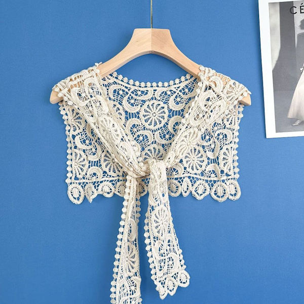 Strikket Sjal Bluse Skuldre APRIKOS Apricot