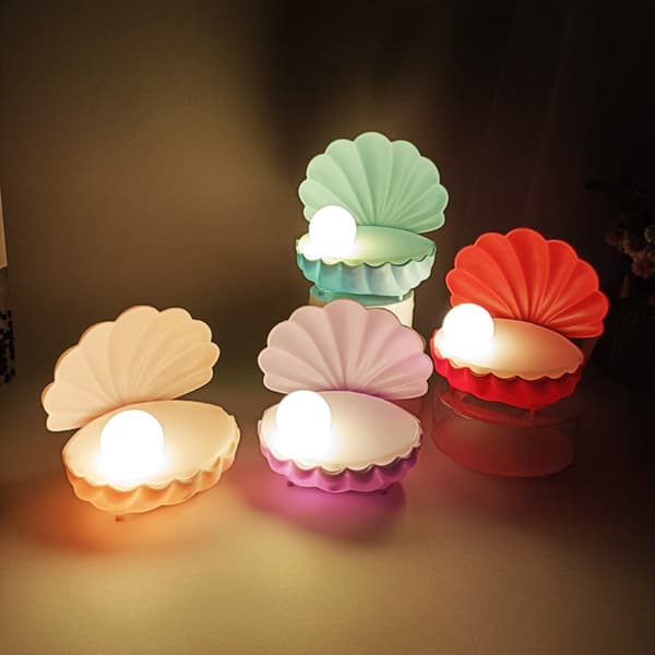 Perlemusling Natlampe Bordlampe BLÅ Blue