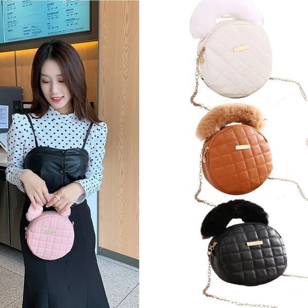 Faux Fur Tote Bag Top-handle Håndtasker PINK Pink