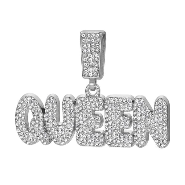QUEEN Bogstav Halskæde Cuban Link Kæde SØLV silver
