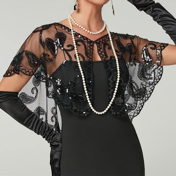 Flapper Sjal Sequin Sjal FÄRG 7 FÄRG 7 Color 7