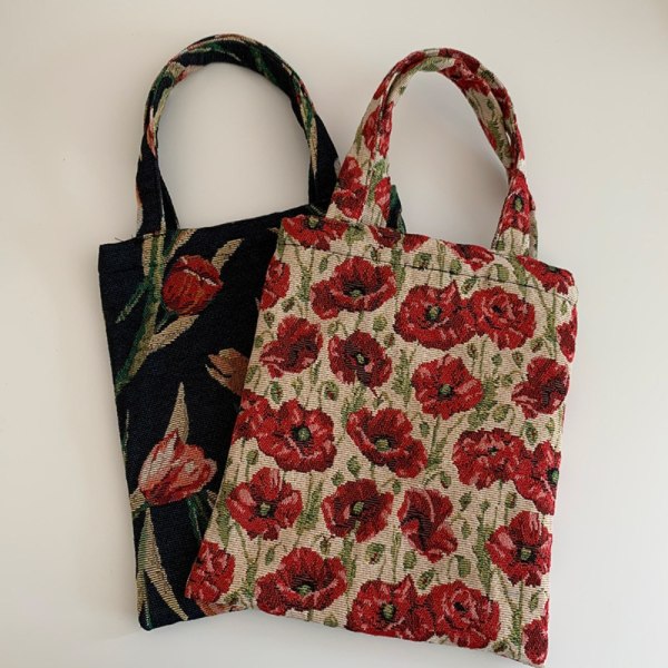 Retro Flower Clutch Handväska Flower Tote Bag 1 1 1