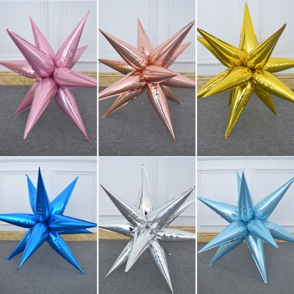 12 stk Explosion Star Ballon Starburst Balloner ROSE RED rose red