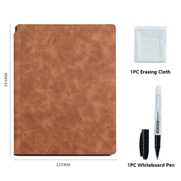 A4 Whiteboard Notebook Slettbar Whiteboard Draft BRUN Brown